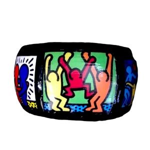 Keith Haring Art Collage Bangle Bracelet